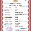 editable template, Australia vital record birth certificate PSD template