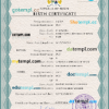 editable template, Benin vital record birth certificate PSD template, completely editable