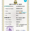 editable template, Honduras death certificate PSD template, completely editable