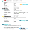 editable template, Lebanon death certificate Word and PDF template, completely editable