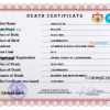 editable template, Luxembourg vital record death certificate PSD template