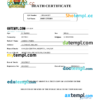 editable template, Malawi vital record death certificate Word and PDF template