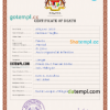 editable template, Malaysia death certificate PSD template, completely editable