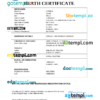 editable template, Mali vital record death certificate Word and PDF template