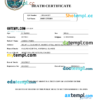 editable template, Marshall Islands vital record death certificate Word and PDF template