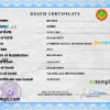 editable template, Mauritania vital record death certificate PSD template, fully editable
