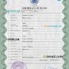 editable template, Micronesia vital record death certificate PSD template, fully editable