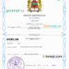 editable template, Morocco vital record death certificate PSD template, completely editable