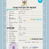 editable template, Namibia vital record death certificate PSD template