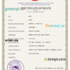 editable template, Nepal vital record death certificate PSD template, completely editable