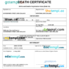 editable template, New Zealand death certificate Word and PDF template, completely editable