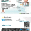 editable template, Panama residence permit PSD template, with fonts