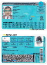 editable template, Peru identity card PSD template, with fonts, version 2