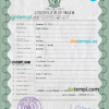 editable template, Pakistan vital record death certificate PSD template