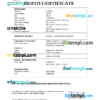 editable template, Palau vital record death certificate Word and PDF template