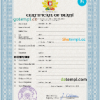 editable template, Portugal death certificate PSD template, completely editable