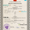 editable template, Russia vital record death certificate PSD template, completely editable