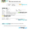 editable template, Saint Kitts and Nevis vital record death certificate Word and PDF template