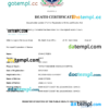 editable template, Samoa death certificate Word and PDF template, completely editable