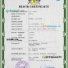 editable template, Sao Tome vital record death certificate PSD template, completely editable