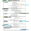 editable template, Sri Lanka vital record death certificate Word and PDF template
