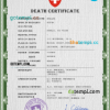 editable template, Switzerland death certificate PSD template, completely editable