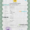 editable template, Syria vital record death certificate PSD template
