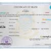 editable template, Tuvalu vital record death certificate PSD template, completely editable
