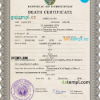 editable template, Uzbekistan death certificate PSD template, completely editable