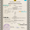 editable template, # disclosure vital record death certificate universal PSD template