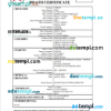 editable template, Togo vital record death certificate Word and PDF template