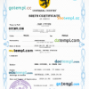editable template, # major universal birth certificate PSD template, fully editable