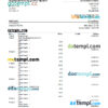 editable template, Australia NAB bank statement, Excel and PDF template, 2 pages