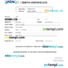 editable template, Botswana birth certificate Word and PDF template, completely editable