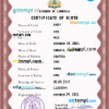 editable template, Cambodia birth certificate PSD template, completely editable