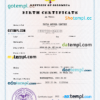editable template, Colombia birth certificate PSD template, completely editable