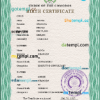 editable template, Comoros vital record birth certificate PSD template, fully editable