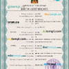 editable template, Congo (Republic of the) vital record birth certificate PSD template, completely editable