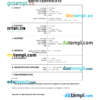 editable template, Congo vital record birth certificate Word and PDF template, completely editable