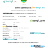 editable template, Costa Rica birth certificate Word and PDF template, completely editable