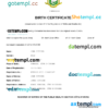 editable template, Cote d'Ivoire vital record birth certificate Word and PDF template, completely editable