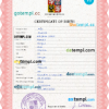 editable template, Czechia vital record birth certificate PSD template, completely editable