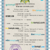editable template, Dominica vital record birth certificate PSD template
