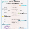 editable template, Eswatini vital record birth certificate PSD template, completely editable