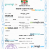 editable template, Fiji vital record birth certificate PSD template, fully editable