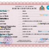 editable template, Gambia vital record birth certificate PSD template, fully editable