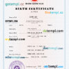 editable template, Hong-Kong vital record birth certificate PSD template, completely editable
