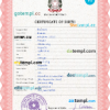 editable template, Italy birth certificate PSD template, completely editable