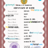 editable template, Kazakhstan birth certificate PSD template, completely editable