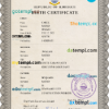 editable template, Kiribati vital record birth certificate PSD template